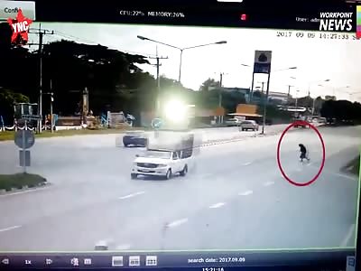 A 50-year-old Thai woman crushed in her car