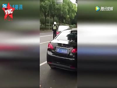 traffic police officer is very  angry