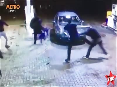 Gang attack man at Gulf petrol station in Bristol Road, Birmingham,England he fracture his skull  