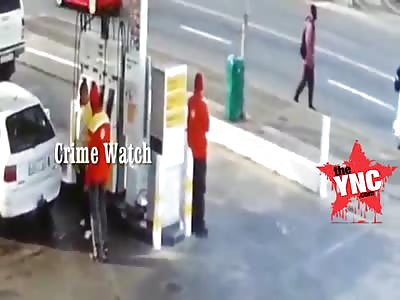 man gets crushed in a accident at a Petrol Garage in South Africa