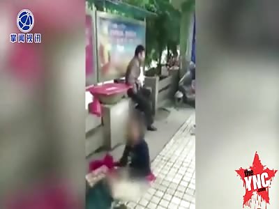 Women Street stripping uncle was shy to escape