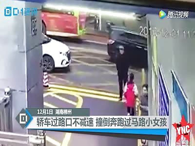 girl gets hit by a car