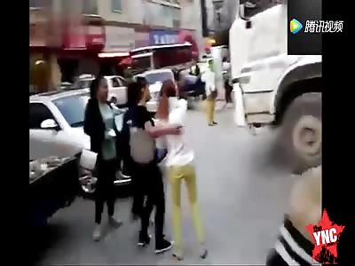 sisters fight father hits them both