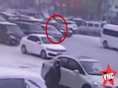 suv runs over Two Traffic Assistants in Harbin