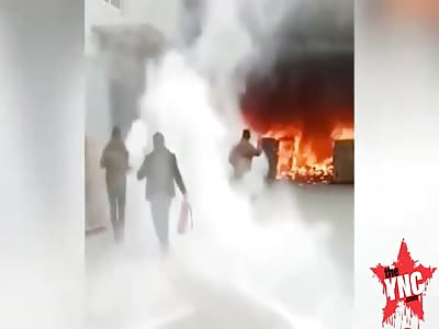  a factory worker was burned alive when she walks out of a burning building   