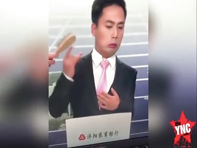 news anchor has a Anxiety and Panic Attack while he was live on tv in Jiyang County