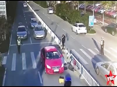 love couple hit on the zebra crossing in Changshu
