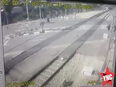 woman ran in front of a train in Ramla City in Israel