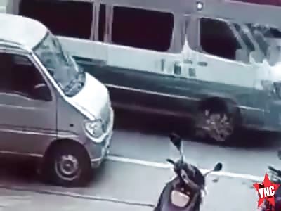 in Guangdong woman hits a young boy on her bike she then leaves he struggled to crawl  no one helps