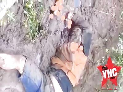 Male corpse found in trench paddy field,in Kedawung, Cirebon