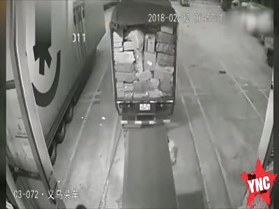 a courier accident with small brother in    Zhejiang