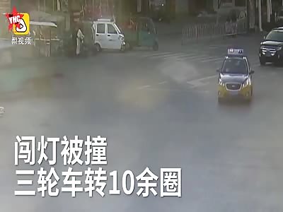 tricycle went 10 laps after accident in Bozhou