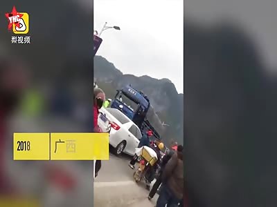 angry truck driver in Guangxi