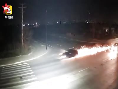 a Mercedes-Benz  zebra crossing accident in   Shandong 