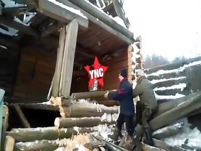 log Russian house accident