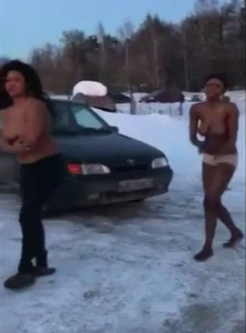 (Uncensored) Naked african prostitutes in the russian frost