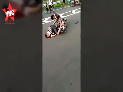 boy lost his arm  due to wild racing in Solo-Kertosono Toll Rd, Central Java 