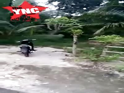 husband and wife collided with a vehicle  on there bike  in Barunusa Village, kab.Alor Prov. NTT