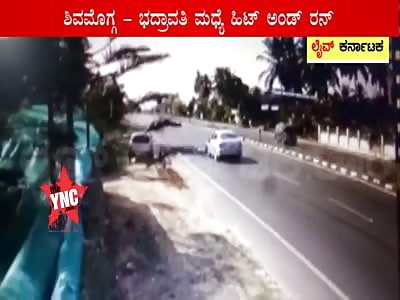 Hit And Run at Shivamogga Bhadravathi Highway near Harige