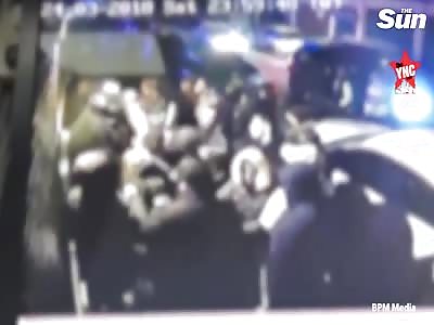 blacks use metal barriers as weapons  outside Birmingham bar before drive-by shooting
