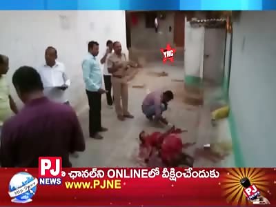 a mother was killed stabbed  in the Medak district 