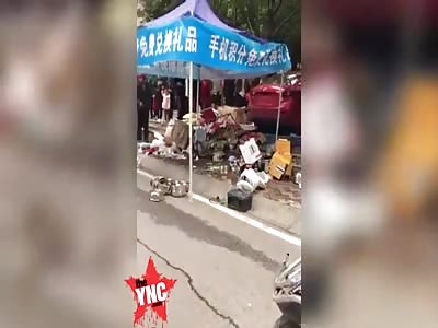 car crashed into a  85 years old man near the community of Yibin, Sichuan Province.