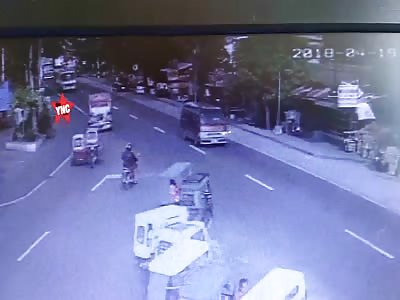 student gets hit by a car in the Philippines 