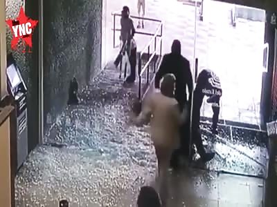 man walks into a glass door in mexico