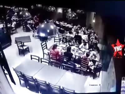 nine people were injured when a car crashed into a restaurant in the Philippines 