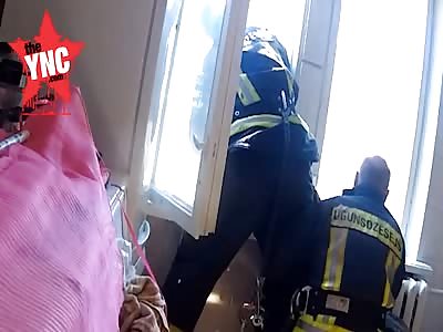 Latvian firefighters catch mid-air flying person who attempted suicide