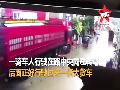 accident in  Guangdong man gets crushed