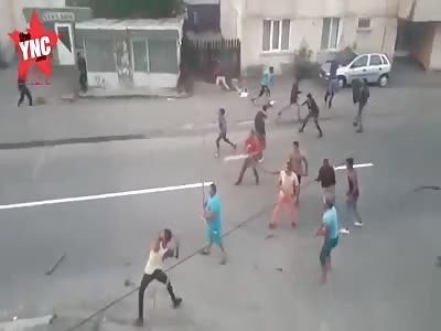 big street fight in Romania 