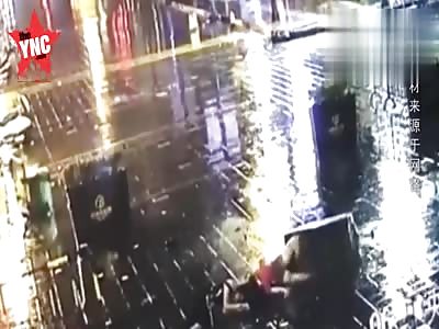 female drunk accident in  Guangdong 