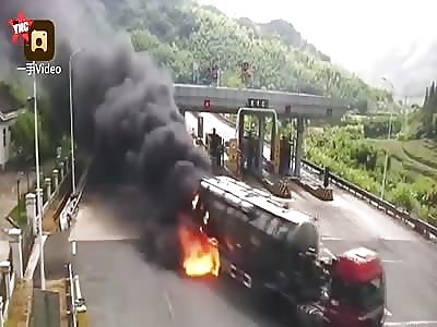 crazy petrol tank driver in Zhejiang 