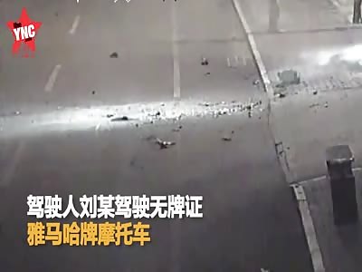MR Liu died when his speed reached 125/h kilometers on his bike and crashed into a  Volkswagen car on the north side of Binhe South Street, Xuejiawan Town