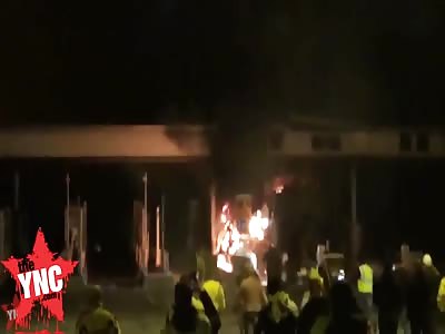 a compilation video of the large gilets jaunes riots in Paris