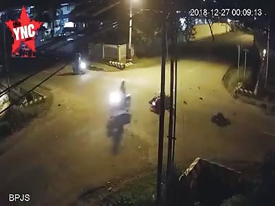 deadly motorcycle vs car accident when they both collide into each other  in Singkawang
