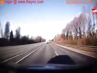 man dies when he is ejected from his car on the Russian federal M1 highway 
