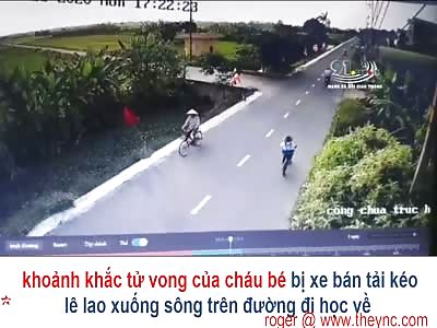 cyclist gets hit by a vehicle in Vietnam