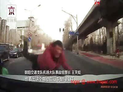 nice zebra crossing accident in Chaoyang District !