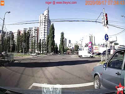 bike collides into a car In Voronezh Oblast, Russia