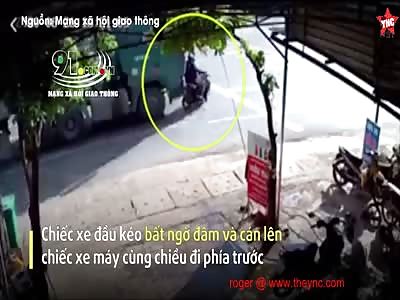 youth crushed by a truck in Vietnam
