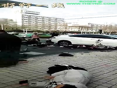 A car collide into 14 people killing 4 of them  in Handan City