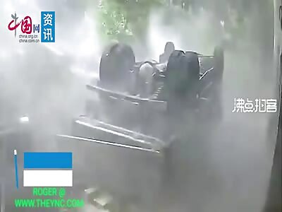 A Truck fell of a hillside in Chongqing