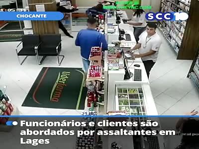 Robbery at a pharmacy in Lages, Brazil