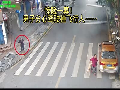 A car crashed into MR.Pu in Dazhou City