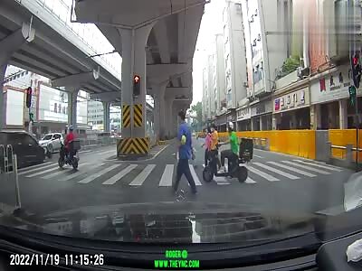  covid officer zebra crossing Accident in Guangzhou
