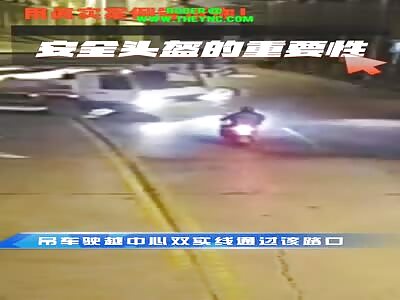 Chen on his bike crashed into Tao Truck in Panzhihua City 