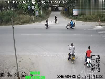 Deng on his motorcycle collided into Xie in Guangxi