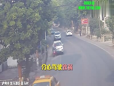 Jiang in his car collided into Lin on his bike in Luzhou City
